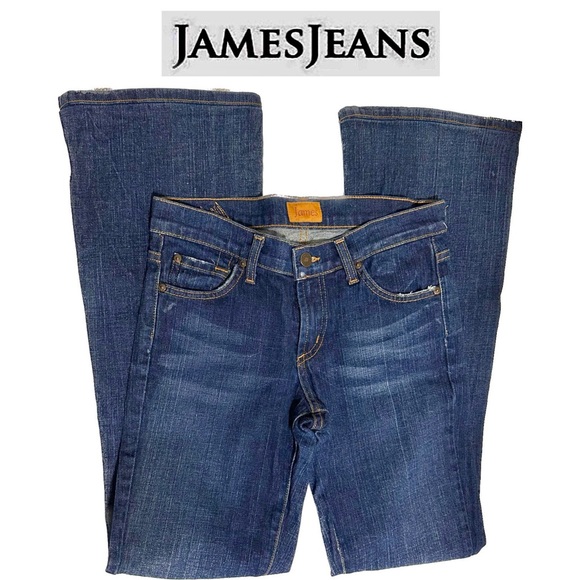 James Jeans Flare Leg Woman’s Preserved Low Rise Boot Cut 26W X 30L Dark Blue - Picture 1 of 13